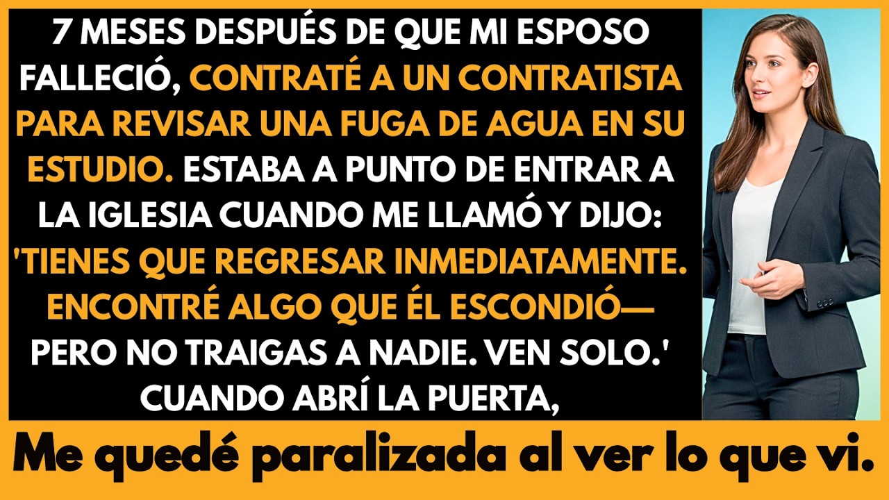«Ven a casa ahora, sola», dijo el técnico al arreglar el estudio de mi difunto esposo