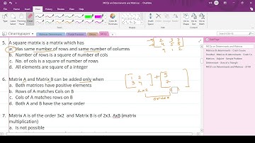 MCQs on Determinants and Matrices - MSBTE 22103 First Year Diploma Basic Maths