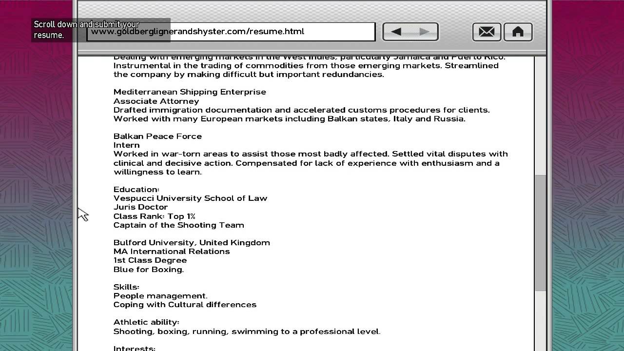 Niko Bellic's Resume - YouTube - 1280 x 720 jpeg 123kB