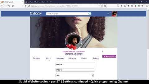 Social Website from scratch - Part 97 - Adding settings continued | OOP PHP with MYSQL Database
