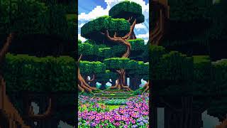 Pixelated Fantasy Forest A Digital Enchantment Of Nature