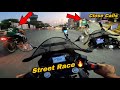Crazy street race  ns200 vs r15m  close calls  hyper riding 