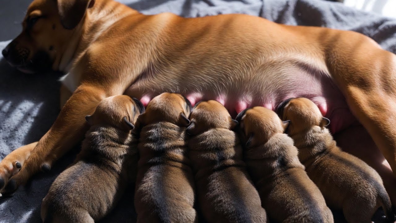 The big pot of food for puppies 