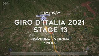 Giro d'italia 2021 - stage 13/21 (ravenna verona) route (parcours)
animation & profile