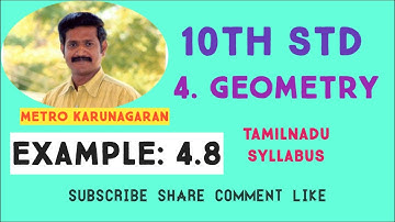 10th Std Maths Example 4.8 If ∆ABC is similar to ∆DEF such that BC=3cm, EF= 4cm and area of ∆ABC= 54