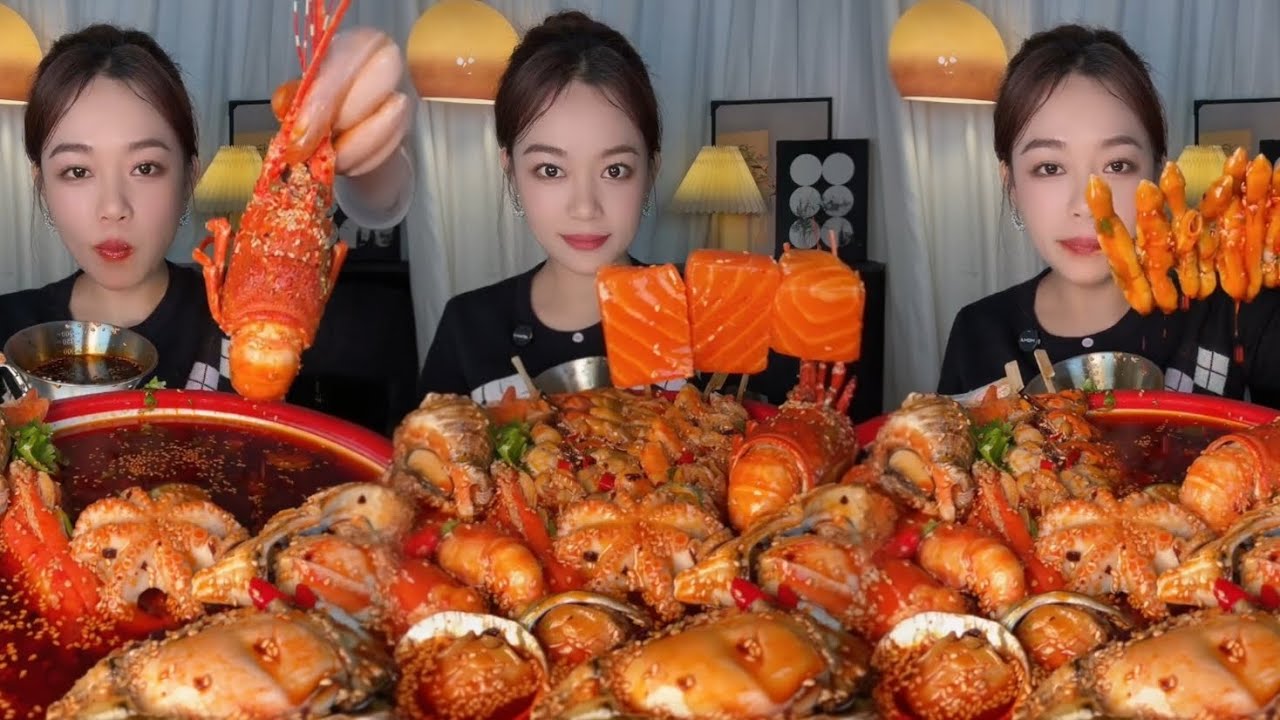 [ASMR][MUKBANG] Spicy Seafood Boil Explosion 🔥🦞 Lobster • Crab • Salmon Skewers  Juicy Dipping Sauce