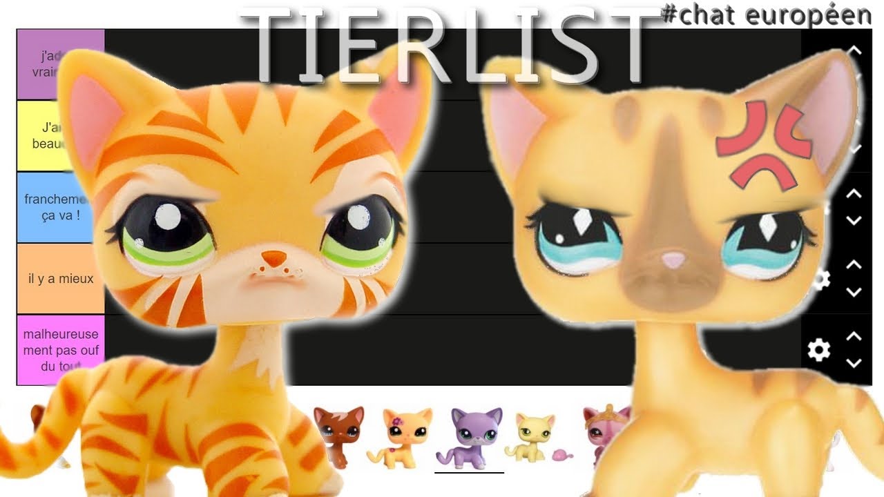 Figurine LPS (Littlest Pet Shop) #42 - Chat Européen Jaune - Hasbro - Occasion