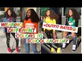 WEARING DIFFERENT COLORS TO SCHOOL FOR A WEEK + OUTFIT RATES😱🌈  | love curlykay