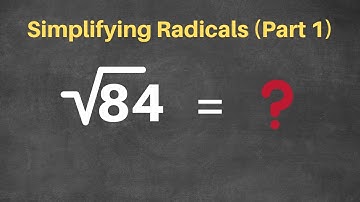 Simplifying Radicals (Part 1)