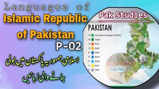Languages of Islamic Republic of Pakistan | P-02 in Urdu | Pak Studies Series | پاکستانی زبانیں