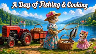 Heartwarming Kitten Family Story 🐟🍄Nature, Love & Cozy Cooking #catstory #cat #kitten #cartoon 