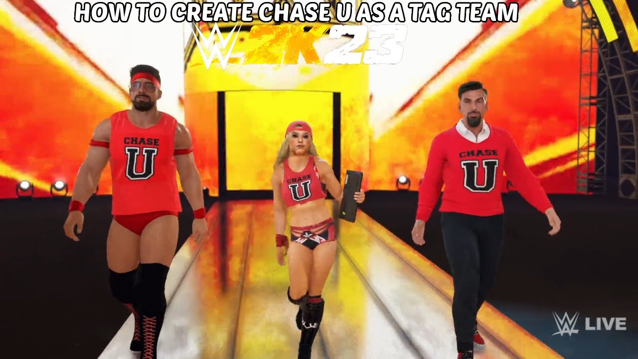HOW TO CREATE CHASE U AS A TAG TEAM IN WWE2K23 YouTube