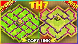 NEW BEST TH7 HYBRID & WAR Base Layout 2023  Town Hall 7 Trophy & Cwl Base Link   Clash of Clans