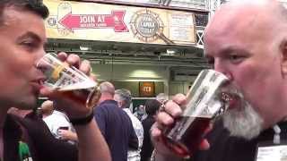 GBBF2015 Beer 9 Head Brewer Miles Chesterman tastes Hogs Back IPA with me