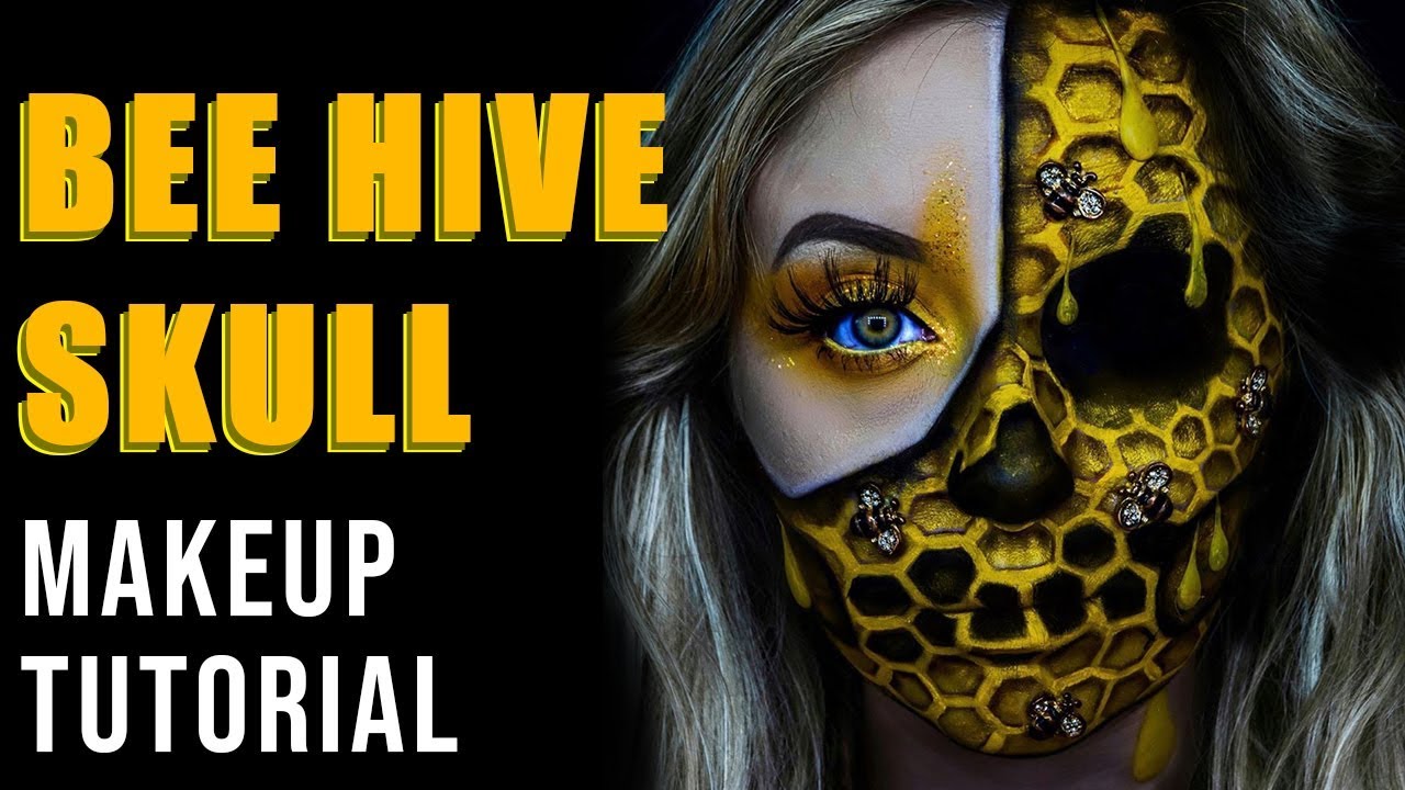 HONEYCOMB SKULL MAKEUP 🐝 | BEELUXURY 💀