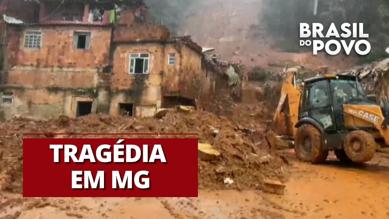 Equipe de bombeiros segue com as buscas às vítimas dos desabamentos em MG