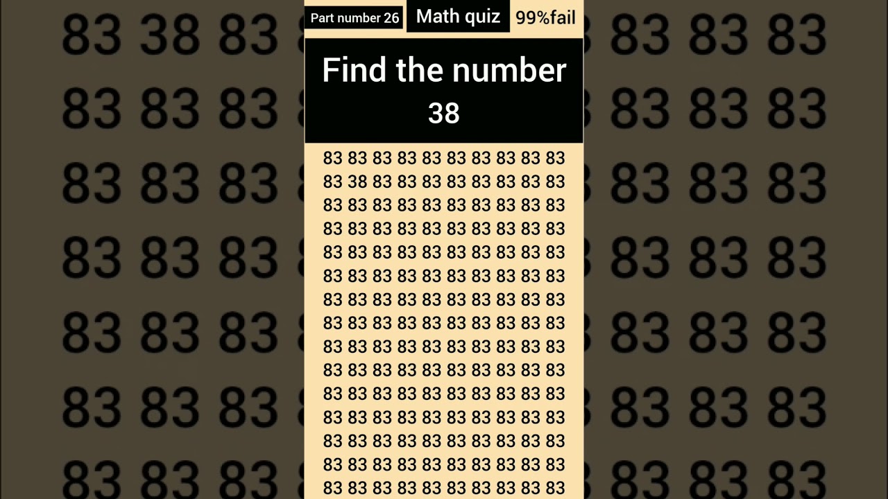 find the number 38 with in five seconds quiz 