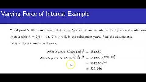 Varying Force of Interest Example