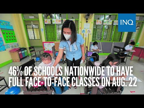 46% of schools nationwide to have full face-to-face classes on Aug. 22