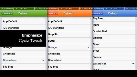 Change The Color Of The iPhone Standard UI with Emphasize Cydia Tweak