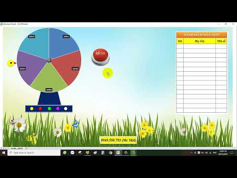 Video Vòng quay may mắn kết hợp quay số ngẫu nhiên trên Excel - youtube