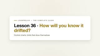 Lesson 36 · How will you know it drifted — LeanProjax: The Complete Guide