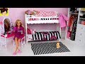 Barbie Gemelas Rutina de Mañana - Habitacion con Literas de Muñecas