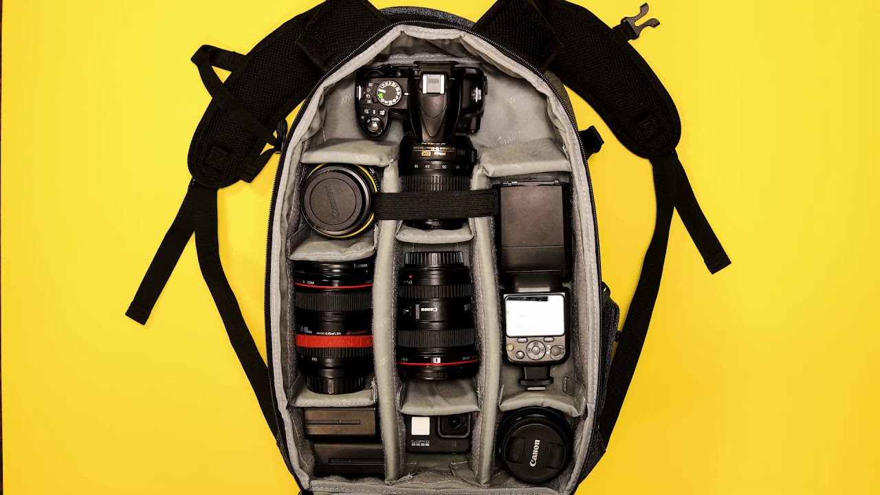 EIRMAI Camera Backpack Canvas Bag Photography Backpack Water Repellent 13"