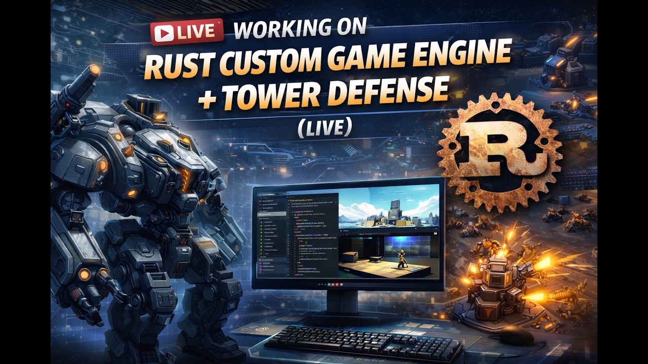 Working On Custom Rust Game Engine + Tower Defense (Live) - YouTube