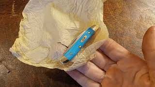 Case Peanut - Caribbean blue saw cut bone - knife review