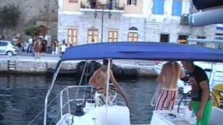 Zeilen In Griekenland Aanleggen Op Anker