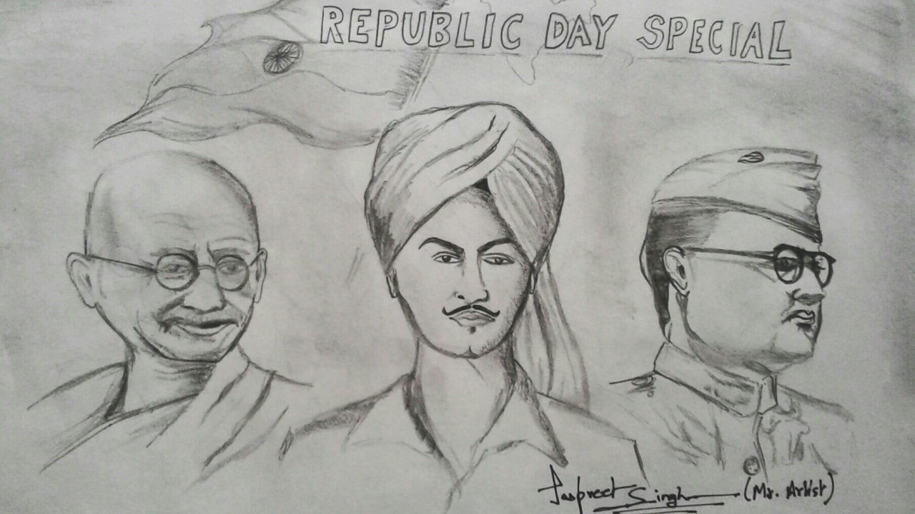 Easy Republic Day Drawing/How to draw Republic Day poster drawing tutorial/  26 Jan Republic day - YouTube