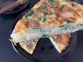 TORTILLA DE PAPA CON ESPINACAS