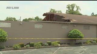 Cleanup begins after roof of local funeral home collapses