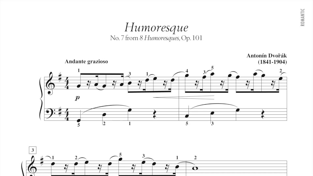 Humoresque - Dvořák (page 65, Adult Piano Adventures Classics Book 2 ...