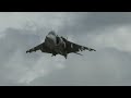 Lockheed Martin F-35 Lightning II and EAV-8B Harrier jump jet fly together at RIAT 2023