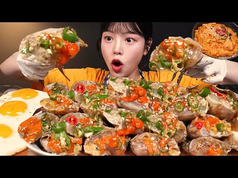 SUB)밥도둑 간장게장 먹방!🦀 넘치는 게살에 성게알까지 왕창 올려먹기 한식 꿀조합 리얼사운드 Soy Sauce Marinated Crab Mukbang Asmr