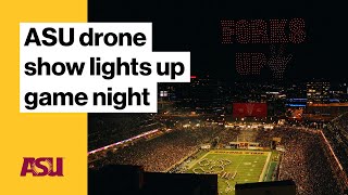 ASU drone show lights up game night: Arizona State University