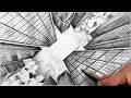 How to Draw BUILDINGS on a Street in Perspective (BOTTOM-UP)