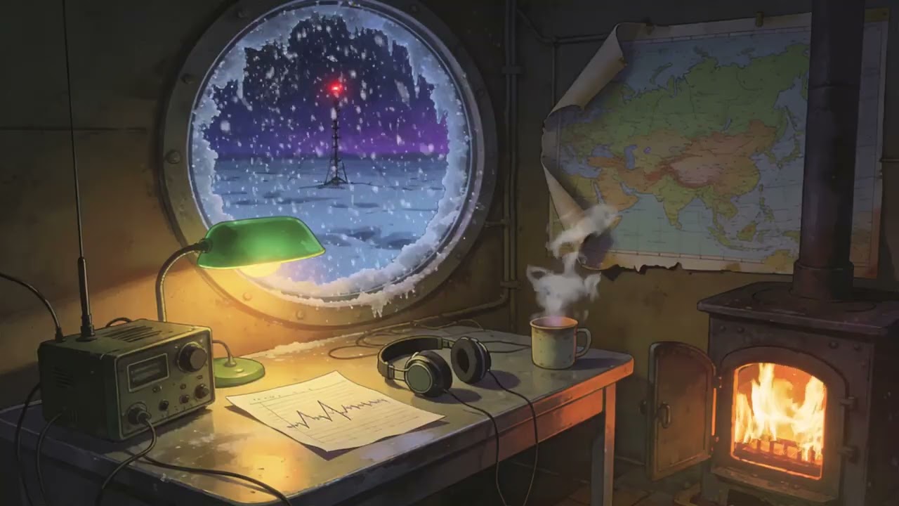 極地監聽窗冰霜封存爐火邊靜候荒原深處無聲信號#relaxing #rain #rainsounds #asmr #relax #peace #SleepSounds #HeavyRain #빗소리