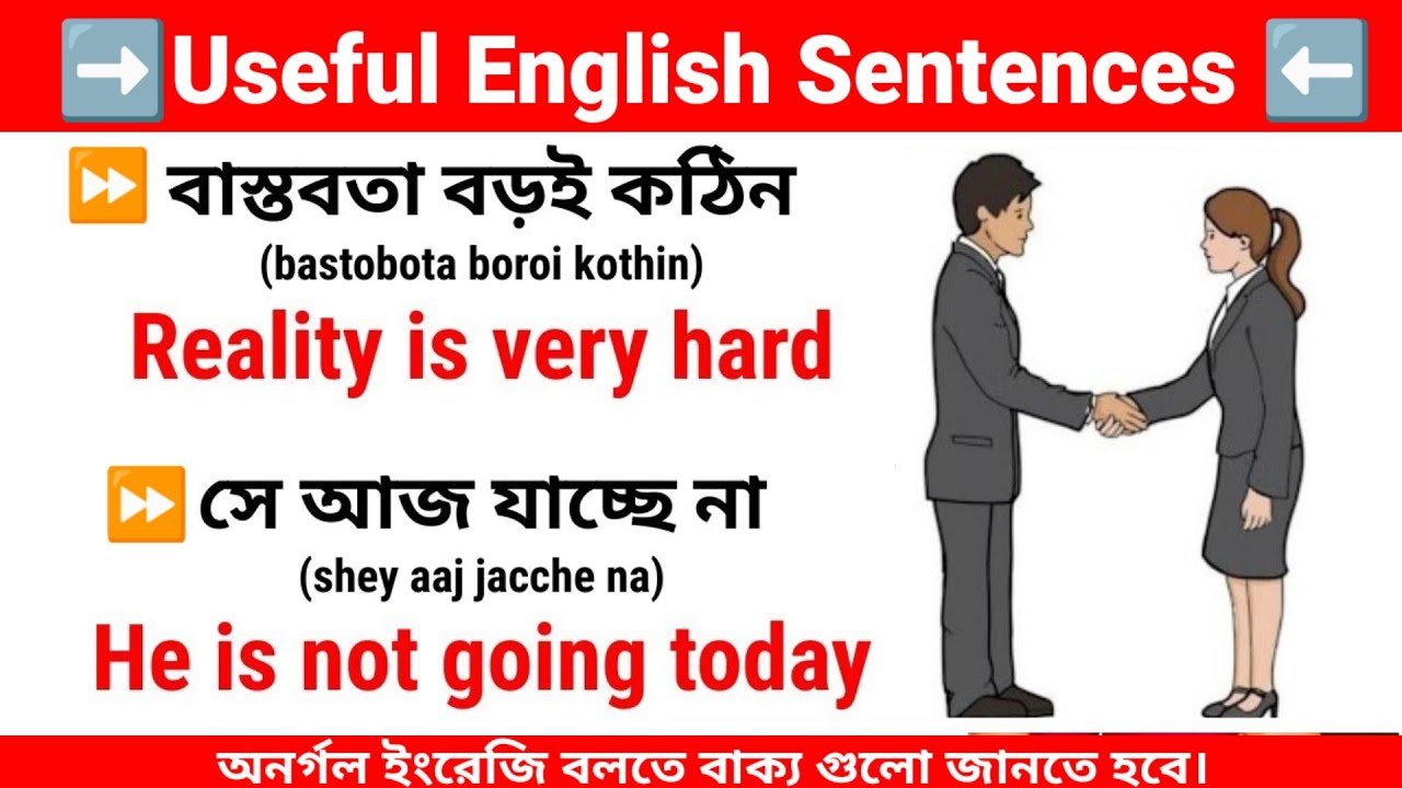 Useful English Sentences Practice ⏩ প্রয়োজনীয় ইংরেজি বাক্য ⏩ Easy To Learn  