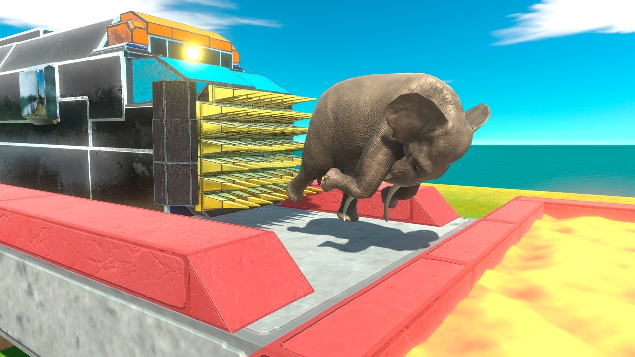 Jet Train Throws Units Into Lava - Animal Revolt Battle Simulator