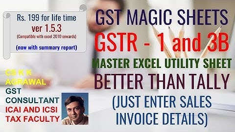 GSTR 1 and 3B Master Excel Utility Sheet : Just enter Sales Invoice Details : Better than Tally
