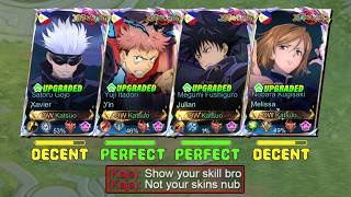 I PLAYED EVERY UPGRADED JUJUTSU KAISEN SKINS IN SOLO RANK!! AND HERE WHAT HAPPENS... - MLBB
