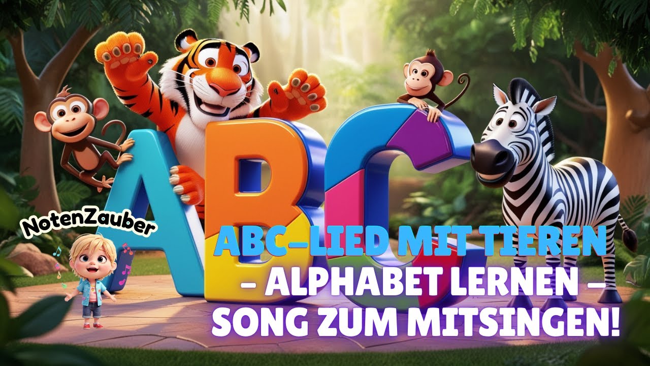 ABC-Tierlied 🦁🐘 (ABC Song) | Buchstaben & Tiere lernen für Kinder ...