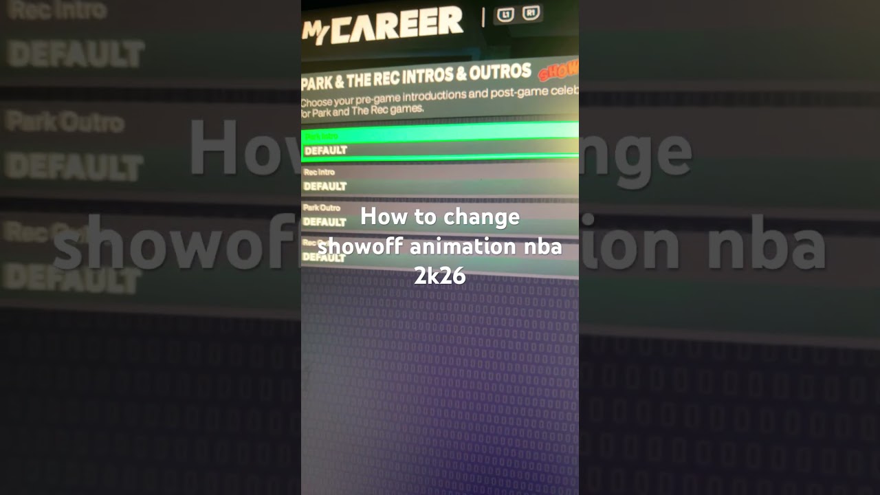 How to change showoff animation nba 2k26