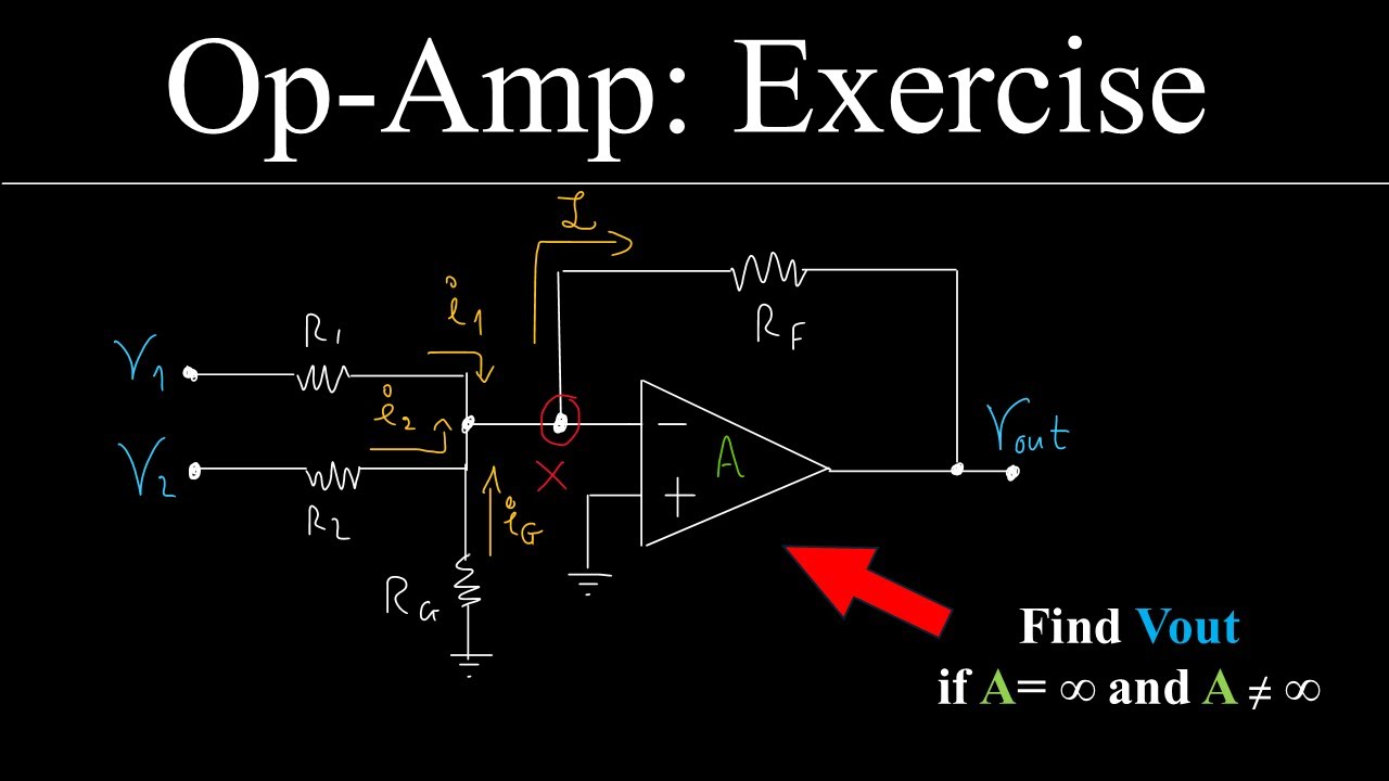 How to Solve Inverting Op-Amp Exercises (Summing Amplifier, Grounded Resistor)