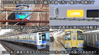 【西武40000系40163Fが11月1日に川崎車両出場して甲種輸送】これに伴い、2000系の廃車が発生して今度こそは6000系が新宿線転用か?