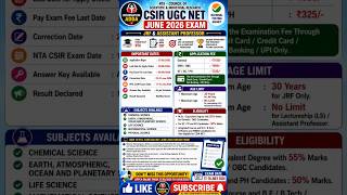 🚨 CSIR UGC NET June 2026 Notification Out | Exam Date Released | JRF & Assistant Professor | #nta