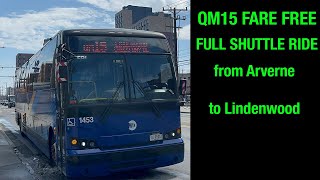 (FULL RIDE) On board 2021 Prevost X3-45 #1453 on the QM15 shuttle to Lindenwood Cross Bay Blvd